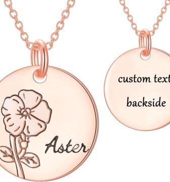 18K Solid Gold Personalized Birth Flower Necklaces