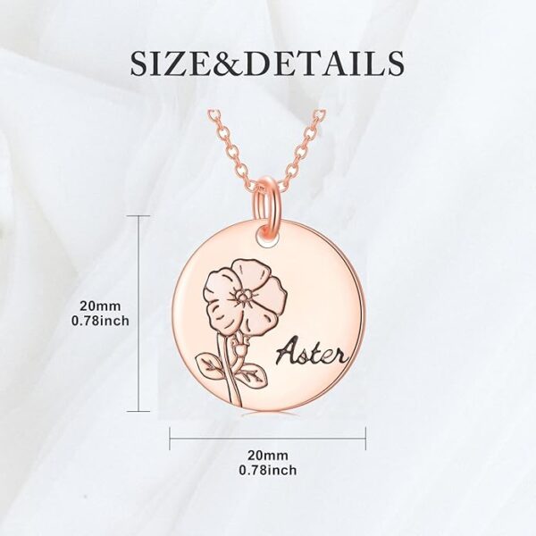 18K Solid Gold Personalized Birth Flower Necklaces